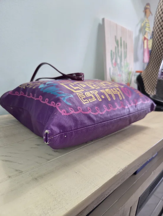 Coach Poppy Evie Tote from the vintage Poppy Collection, Multicolor, EUC - Picture 13 of 16